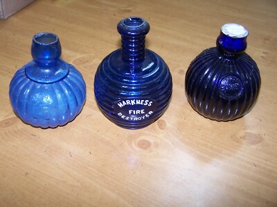 EMPTY BLUE HARKNESS DESTROYER   GLASS FIRE EXTINGUISHER