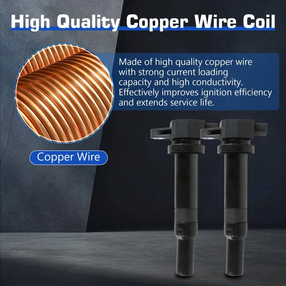 NEW 6 Ignition Coil & 6 Spark Plugs for 2006-2011 Hyundai Santa Fe 2.7L V6 UF558 - Image 4 of 4