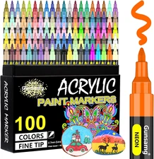 100 Colors Acrylic Paint Pens for Rock Painting, Acrylic Paint Markers for Glass