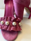 Pearl Pink Suede Heels Strappy Sandals Marc Fischer Size 6 Sexy Barbie — photo 6