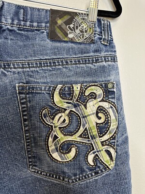 Vintage Southpole Shorts Mens 34 Blue Denim Jean Baggy Graffiti