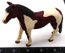 2001 Safari Horse Figure Toy Figurine Pinto Brown White Pony