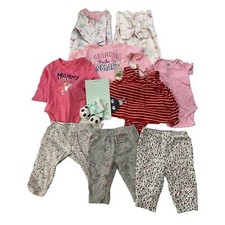 Girl  s Size 0 to 3 Month  s 10 Piece Assorted Brand Clothing Bundle