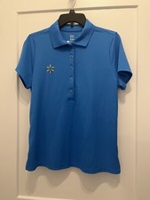 Walmart Employee Polo Womens Medium M Blue Shirt Uniform EUC