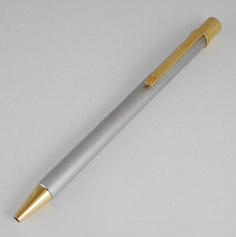 Cartier must 2 Stainless Steel GT Ballpoint Pen used FREE SHIPPING