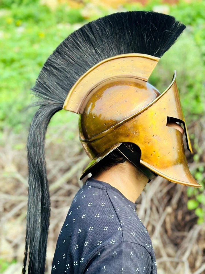 Casco Espartano Gran Rey Leónidas Espartano 300 Película Casco Hecho a Mano Decorativo Foto 3 de 4