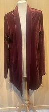 Beautiful Lands End Burgundy Velvet Duster Coat Size L