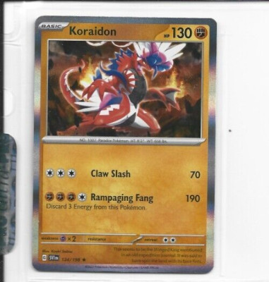 koraidon pokemon card value holographic - ex 247/198 - Scarlet & Violet - Special Illustrator Rare Attack 1 Koraidon ex - 247/198 -