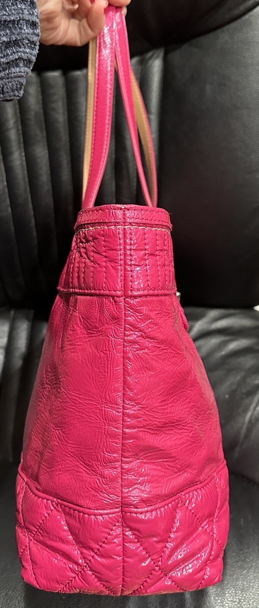 Coach Poppy Daisy Liquid Gloss Patent Leather Shoulder Tote #18674