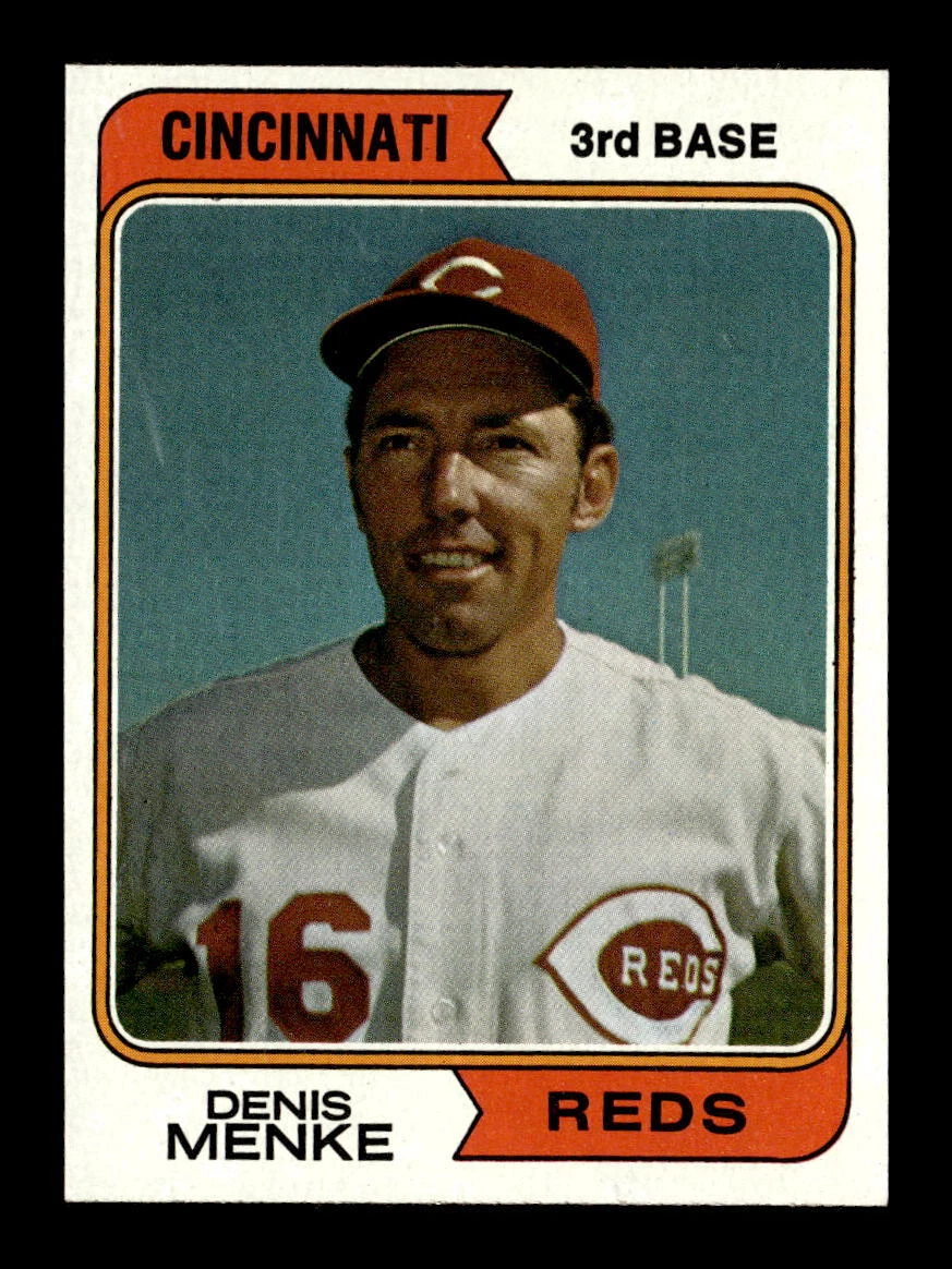 1974 Topps #134 Denis Menke Cincinnati Reds  EX Baseball Card *G543
