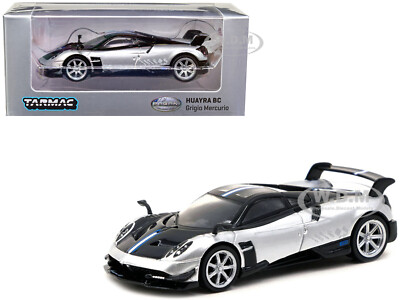 PAGANI HUAYRA BC SILVER & BLACK 1/64 DIECAST MODEL TARMAC WORKS T64G-TL014-SL