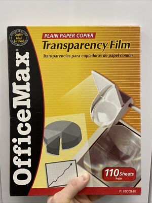 Office Max Write-on Transparency Film Open Box - Art supply, projector, tracing