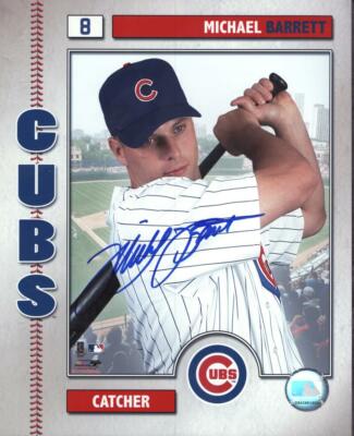 MICHAEL BARRETT CHICAGO CUBS SIGNED AUTOGRAPHED 8X10 PHOTO W/ COA