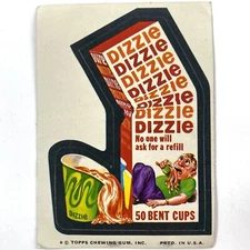 1974 Topps Wacky Packages Dizzle 50 Bent Cups Series 11 Vintage Tan Back Card