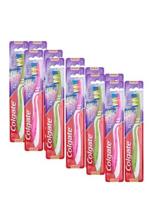Colgate Zig Zag Toothbrush Dental Oral Care Pack Medium Bristles Assorted 12Pack