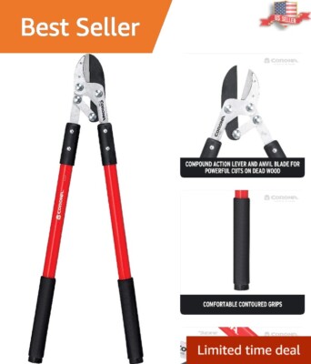 Precision Cutting Compound Lopper with High-Carbon Steel Anvil Blade - 32 Inches