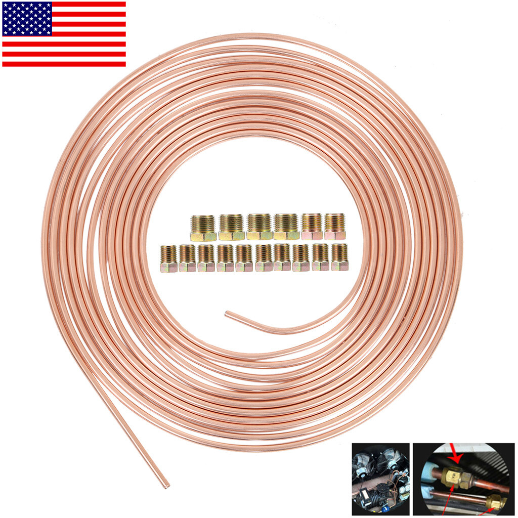 Copper Nickel Brake Line Tubing Kit 3/16 Od 25 Ft Coil Roll Nicopp Cn3