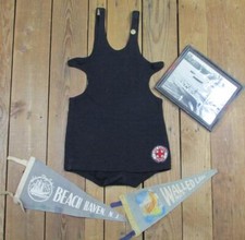 Vintage 1920s Zephyr Wool Swimsuit Antique Bathing Suit w/Boating Photo Pennants