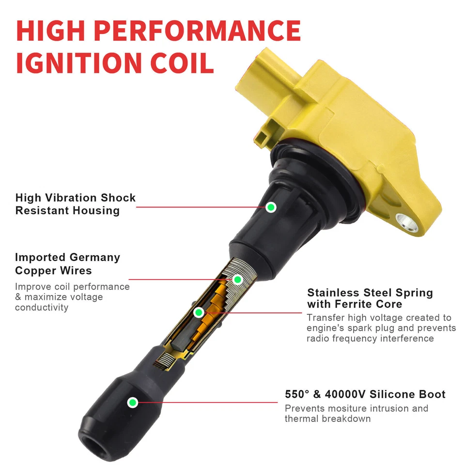 Paquete de 6 bobinas de encendido para Nissan Máxima 2016-2021 2015-2017 Nissan Quest Platinum Foto 3 de 4