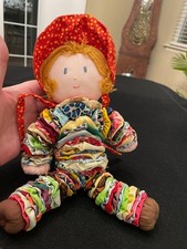 VNT 10" Yo-Yo Handmade rag doll Big Hat " cute as a button" clean