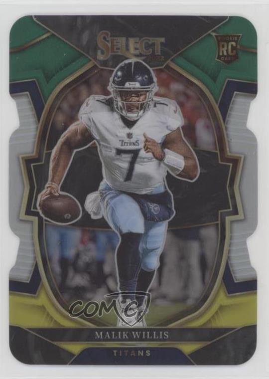 2022 Panini Select Concourse Green & Yellow Prizm Die-Cut Malik Willis #38 02v3
