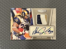 Steven Jackson 2010 Topps Unrivaled PLATINUM Patch Auto 1/1 Rams 3 Color 1 OF 1