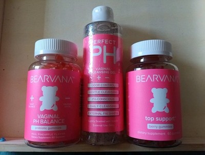 Bearvana Vaginal Probiotic  & Perfect pH Cleansing Gel & Top Support Gummies