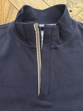 JoS. A. Bank 1905 Blue Tailored Fit 1/4 Zip Sweater Men  s XL Navy 95 cotton A6