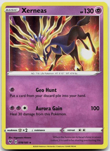 Xerneas 078/185 SWSH04: Vivid Voltage POKEMON TCG Holo Rare