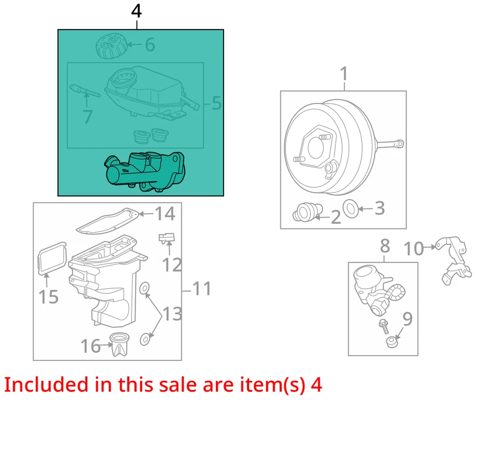 Pontiac Solstice 2007 cilindro maestro de freno fabricante de equipos originales 92 k millas - LKQ437137579 Foto 4 de 4