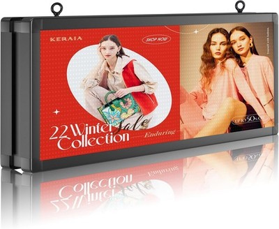 P10 Outdoor Full Color Programmable Double Sides LED Signs 39x14 Inches WIFI