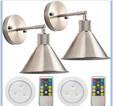 Nickle Wall Sconces Battery Operated