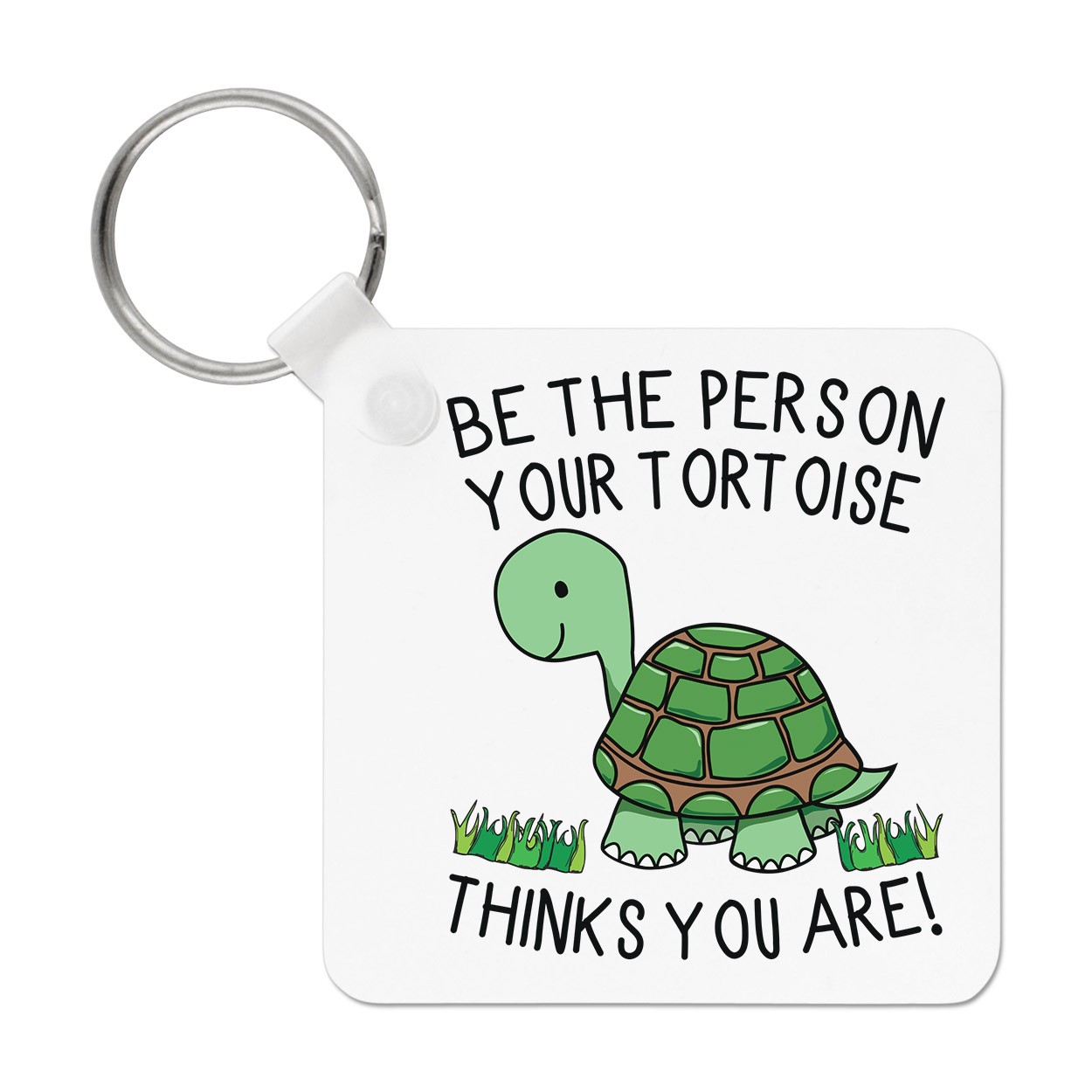 Be The Person Your Tortoise Thinks You Are Keyring Key Chain Crazy Lady Man