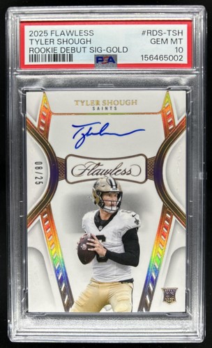 2025 Panini Flawless Tyler Shough Rookie Debut Signatures RC Auto #/25 PSA 10