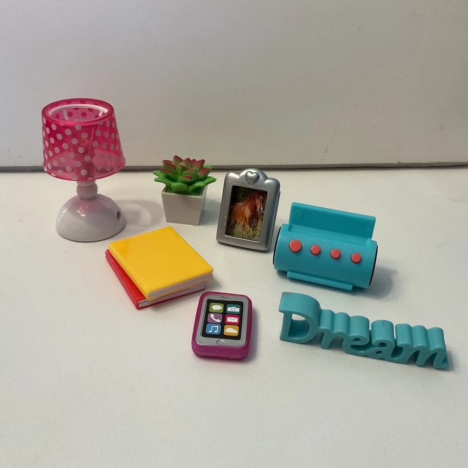 My Life As 18” Muñeca Dormitorio Juego Accesorios Sueño Signo Lámpara Libros Planta Foto 2 de 4