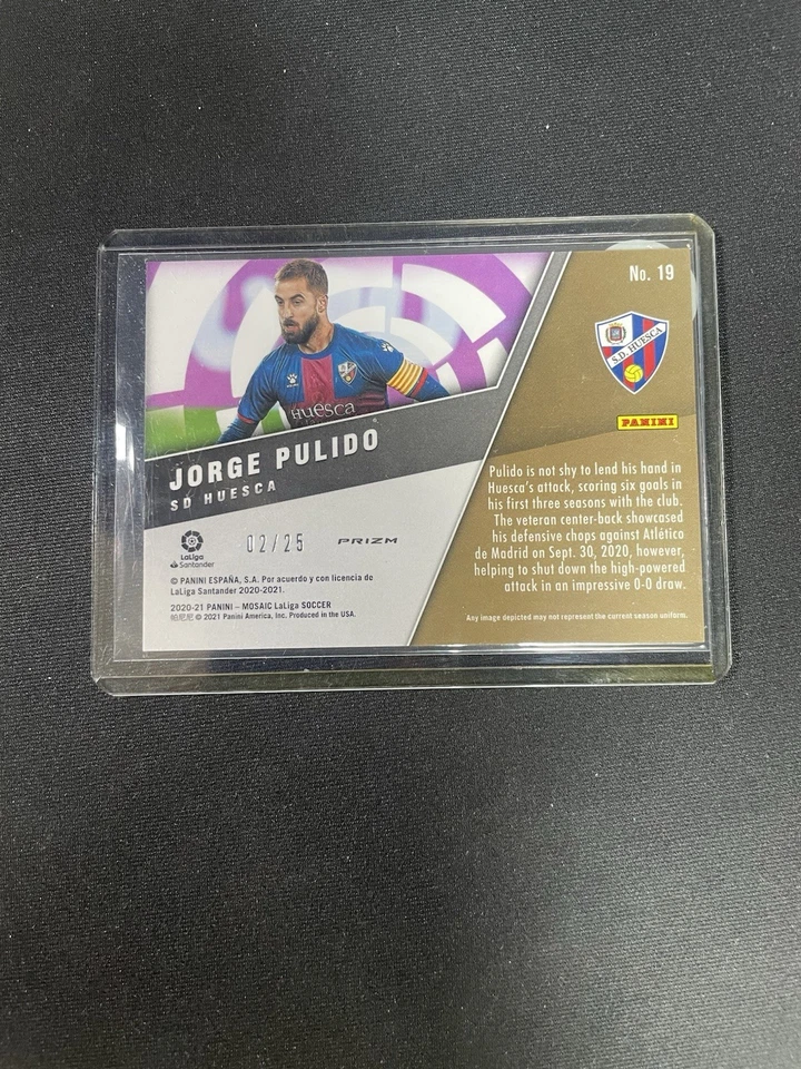 2020-21 Panini Mosaic La Liga Montage Jorge Pulido #19 Orang Fluorescent 2/25 RC - Image 2 of 2