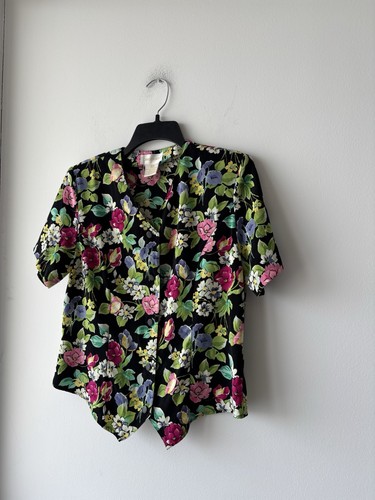 Vintage Christie & Jill Bluse Knopfleiste Blumen Bunt Damen Medium Boho - Bild 3 von 9