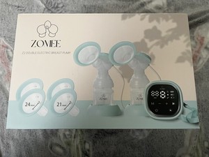 Zomee Z2 Double Electric Breast Pump Kit Digital Display Battery Blue 21/24mm