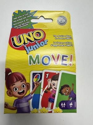 Mattel Games  UNO Junior Move! Card Game for Kids w Active Play Simple 56 cards