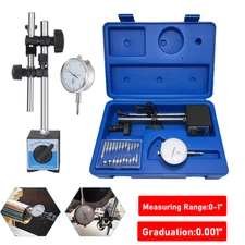 Dial Indicator with Magnetic Base Holder Differential Backlash Gauge 0-1" Test