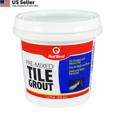 1/2-Pint Pre-Mixed Tile Grout White Professional Quality Wall & Floor Use USA