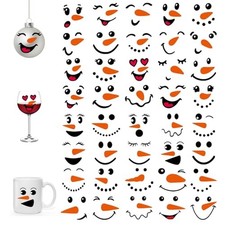 40PCS Snowman Face Stickers for Crafts   Snowman Face Decals for Ornaments