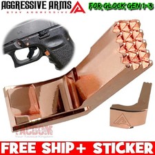 AGGRESSIVE ARMS SHINY COPPER EXTENDED Magazine Catch RELEASE GLOCK GEN 3 19 17