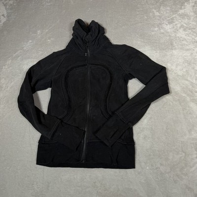 Lululemon Jacket Womens 4 Black Full Zip Cuddle Up Scuba Sweatshirt Sweater