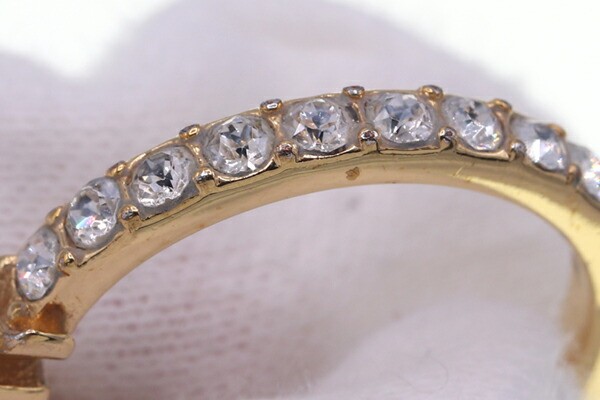 Pre-owned Dior Revolution Ring R1009DVOCY, Metal, Crystal, Size M