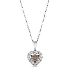 Le Vian 14K White Gold Heart Pendant Necklace 0.75 cts White Chocolate Diamonds