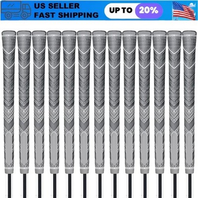 13PCS GREY Golf Grip MCC Plus 4+ Anti-slip 60R Natural Rubber Golf Club Grip NEW