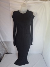 Womens Target Size Small Slim Fit Ribbed Maxi Dress Open Shoulder Sexy Long...