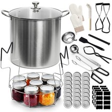 21.5QT Water Bath Canning Pot Set with Rack & Lid - Essential Canning Supplies