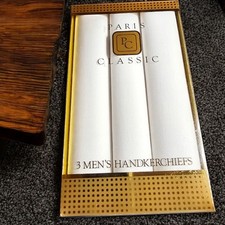 Vintage 3 Mens Handkerchiefs Paris Classic 2 Pkgs Available New Untouched